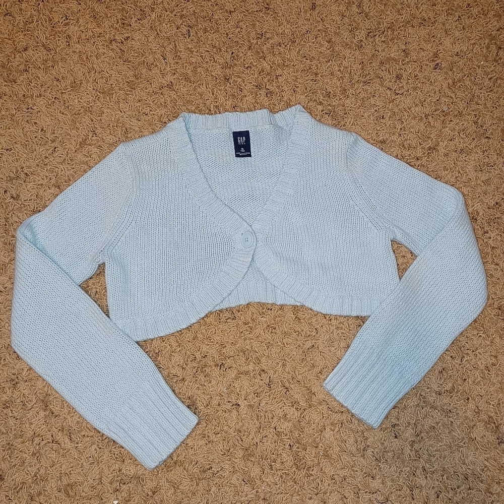 Gap Kids Light Blue Cropped Cardigan